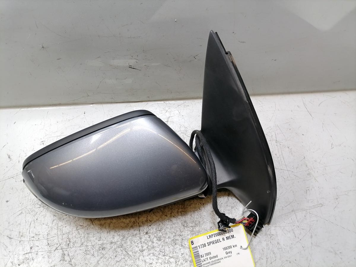 VW Golf 6 Bj.2009 original Spiegel links LA7T United Grey elektrisch verstellbar Memory